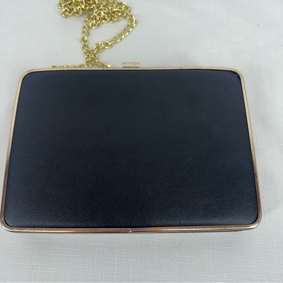 CARA New York Black Gold Trim Hard Case Clutch or Crossbody - Picture 6 of 16